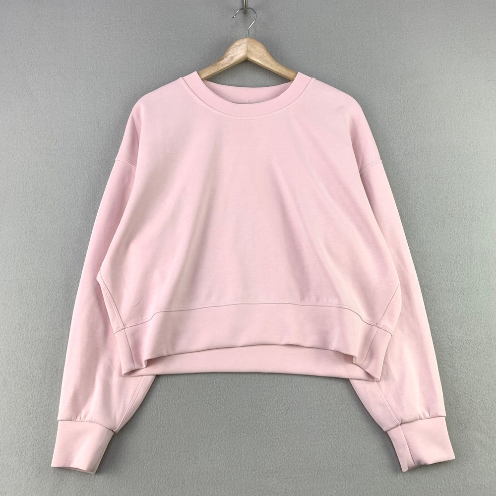 lululemon Perfectly Oversized Cropped Crew Softstreme Sweatshirt Womens 6 Pink